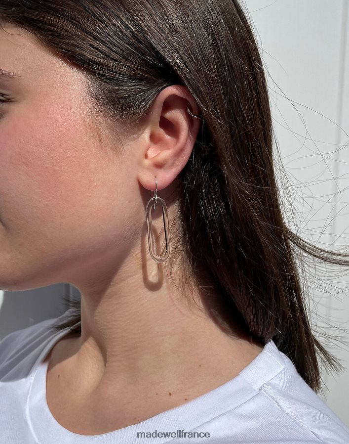 bijoux fr Madewell femmes boucles d'oreilles ovales en verre transparent Jane d'Arensbourg une couleur DX88281463
