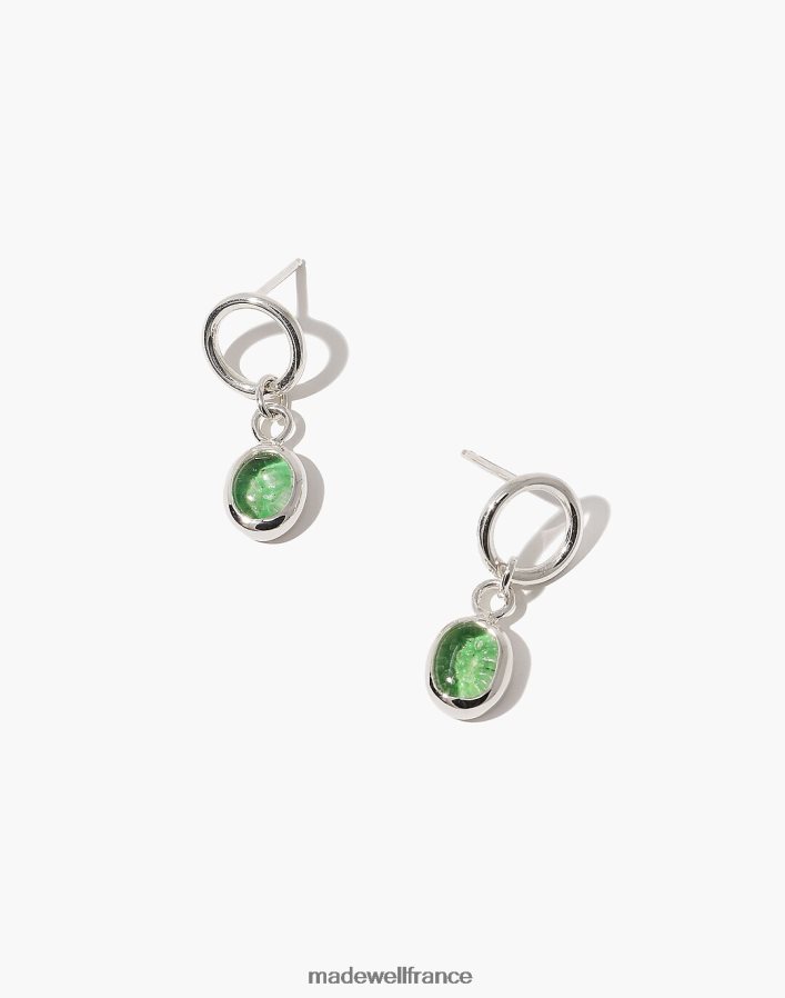 bijoux fr Madewell femmes boucles d'oreilles pendantes ovales Cled vert clair DX88281811
