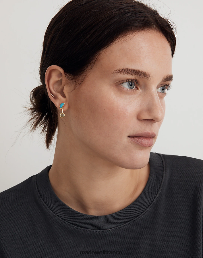 bijoux fr Madewell femmes boucles d'oreilles superposées au coucher du soleil turquoise multicolore DX8828888