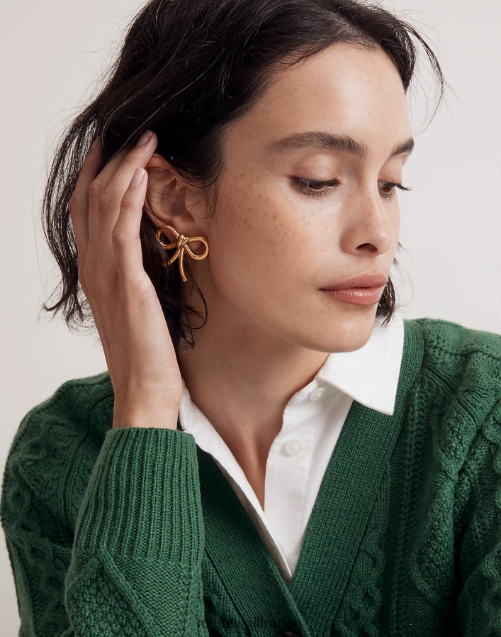 bijoux fr Madewell femmes boucles d'oreilles tendance à nœud or vintage DX8828842