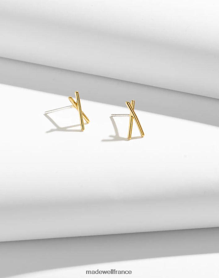 bijoux fr Madewell femmes collection délicate boucles d'oreilles demi-fines x clous Or 14 carats DX8828900