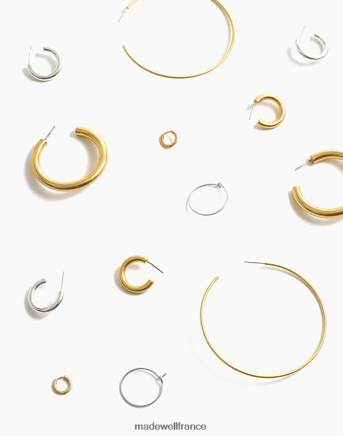 bijoux fr Madewell femmes grosses boucles d'oreilles créoles argent poli DX8828890