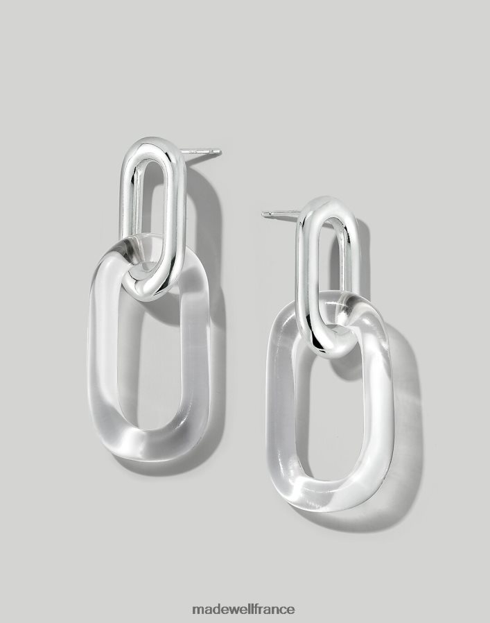 bijoux fr Madewell femmes jane d'arensbourg boucles d'oreilles à tige en chaîne ovale clair DX88281460