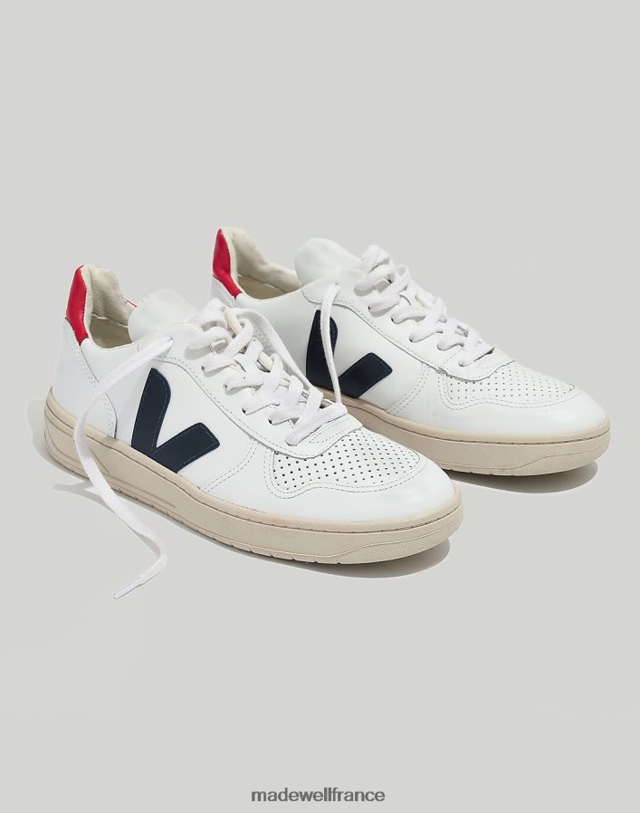 chaussure fr Madewell femmes Veja - V-10 - Baskets color block pêche du soleil blanche DX88282371