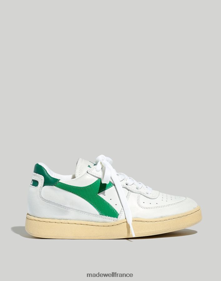 chaussure fr Madewell femmes diadora mi basket lo baskets d'occasion blanc/vert verdoyant DX88282785