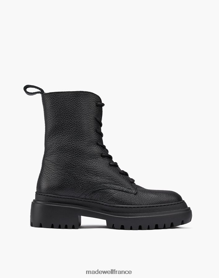 chaussure fr Madewell femmes bottes à lacets Bellagio en cuir doublées de peau lainée Maguire noir DX88282632