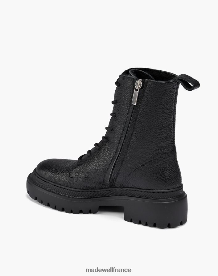 chaussure fr Madewell femmes bottes à lacets Bellagio en cuir doublées de peau lainée Maguire noir DX88282632