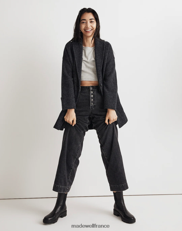 chaussure fr Madewell femmes la botte wyckoff chelsea à semelle crantée vrai noir DX88282603