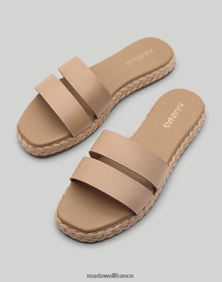 chaussure fr Madewell femmes Kaanas - Dantita - Claquettes à plateforme en cuir et raphia noir DX88281714