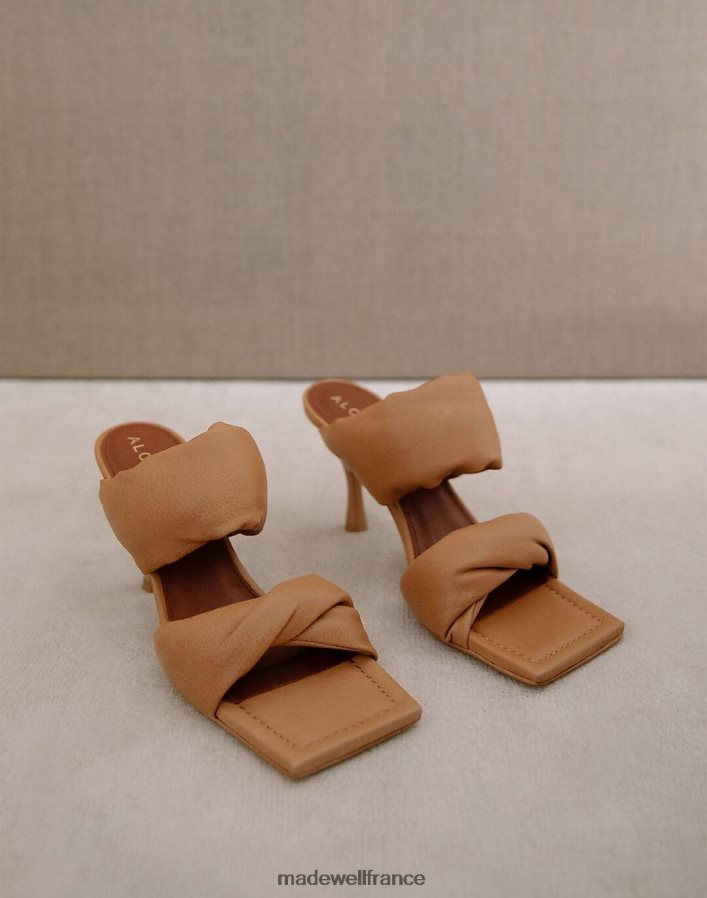 chaussure fr Madewell femmes alohas - sandales à brides torsadées en cuir chameau DX88282754