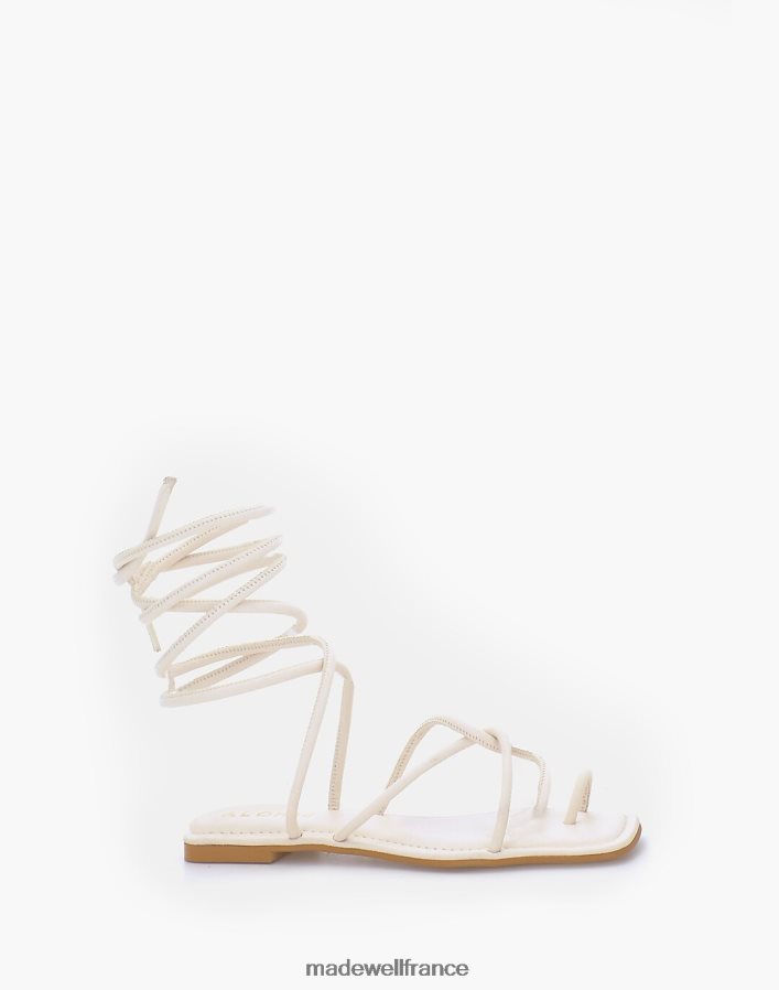 chaussure fr Madewell femmes alohas, sandales plates à lacets blanc ivoire DX88281218
