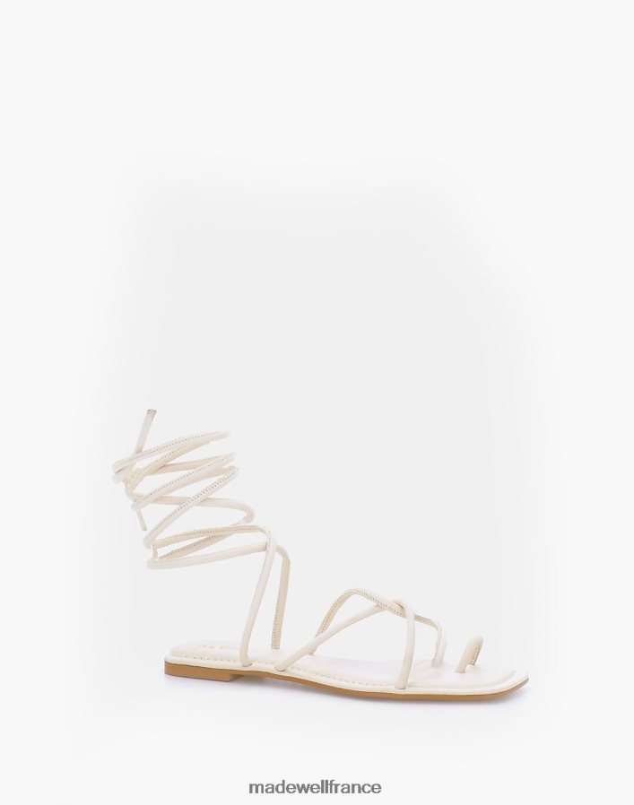 chaussure fr Madewell femmes alohas, sandales plates à lacets blanc ivoire DX88281218