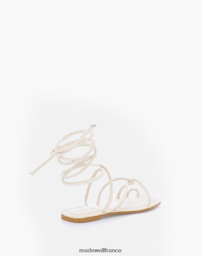 chaussure fr Madewell femmes alohas, sandales plates à lacets blanc ivoire DX88281218