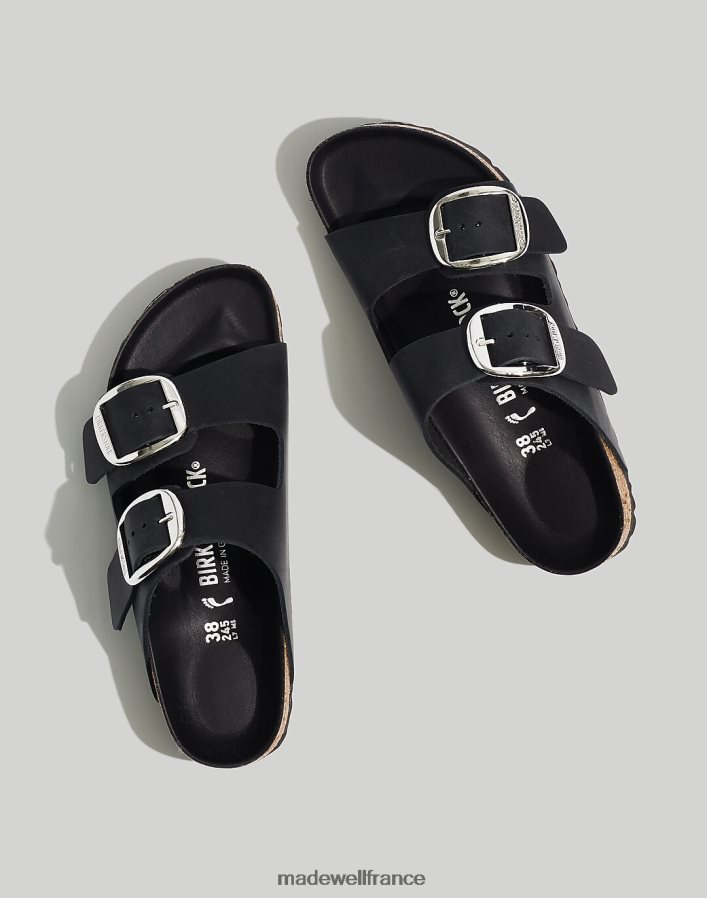 chaussure fr Madewell femmes birkenstock sandales arizona à grosse boucle cuir huilé noir DX88281264