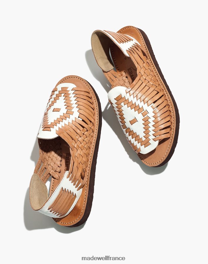 chaussure fr Madewell femmes chamula chichen sandales huarache à bout ouvert beige/blanc DX88282719