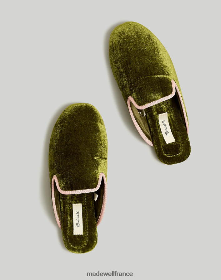 chaussure fr Madewell femmes la pantoufle Ezra en velours olive du désert multi DX88282766