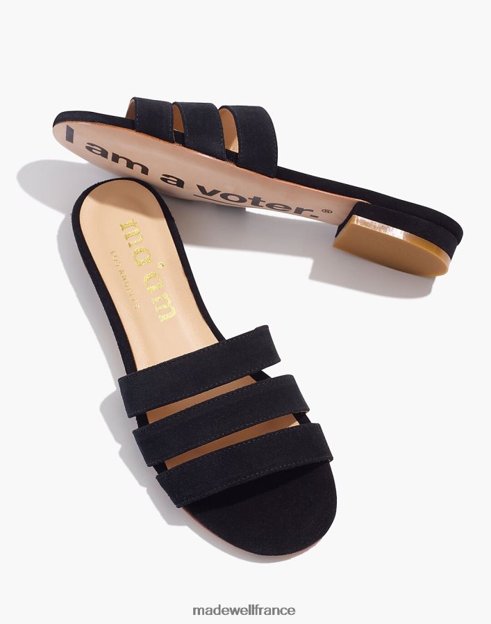 chaussure fr Madewell femmes madame shoes x i am a voter - sandales à glissière cj en daim noir DX88281522