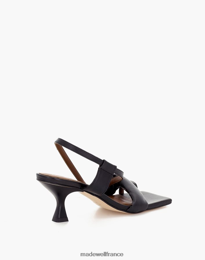 chaussure fr Madewell femmes sandales asymétriques en cuir alohas noir DX88282749