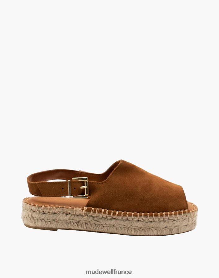 chaussure fr Madewell femmes sandales espadrilles en cuir à bride arrière alohas chameau DX88282711