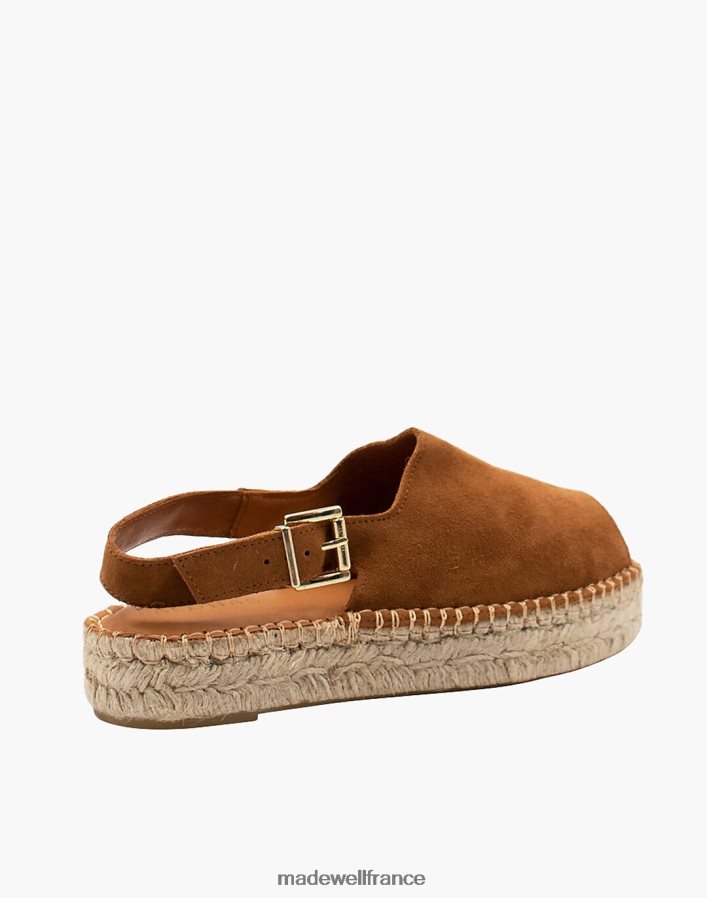 chaussure fr Madewell femmes sandales espadrilles en cuir à bride arrière alohas chameau DX88282711