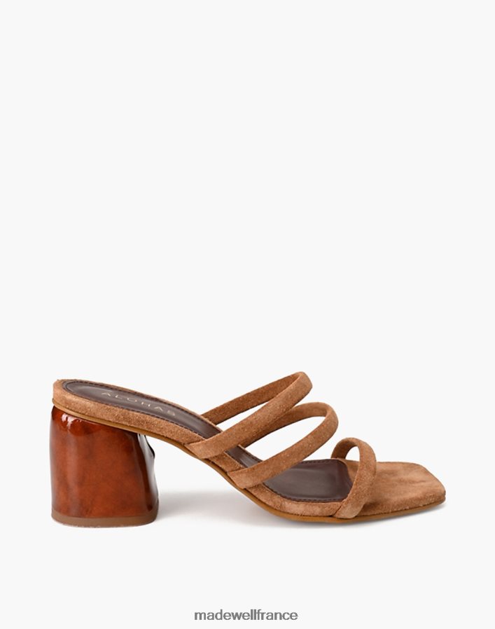 chaussure fr Madewell femmes sandales à talons carrés Indiana en daim alohas brun DX88282742