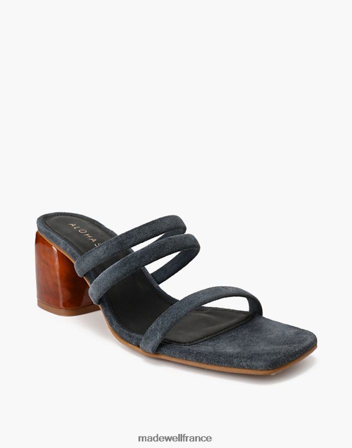 chaussure fr Madewell femmes sandales à talons carrés Indiana en daim alohas rose DX88282747