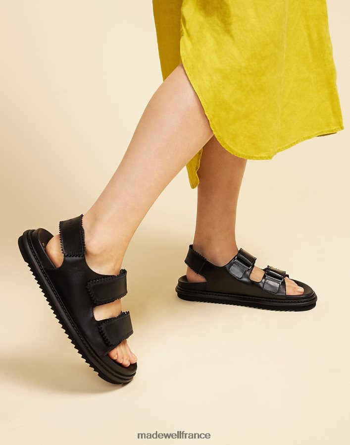 chaussure fr Madewell femmes sandales tavira en cuir maguire noir DX88281841