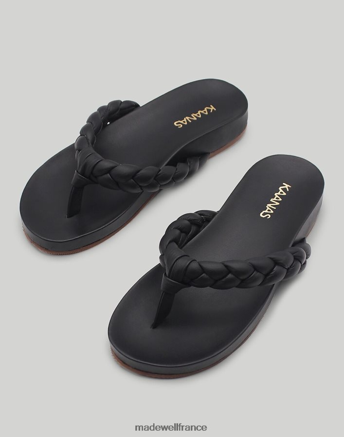chaussure fr Madewell femmes toboggan de piscine tong tressé tamarindo kaanas noir DX88281724