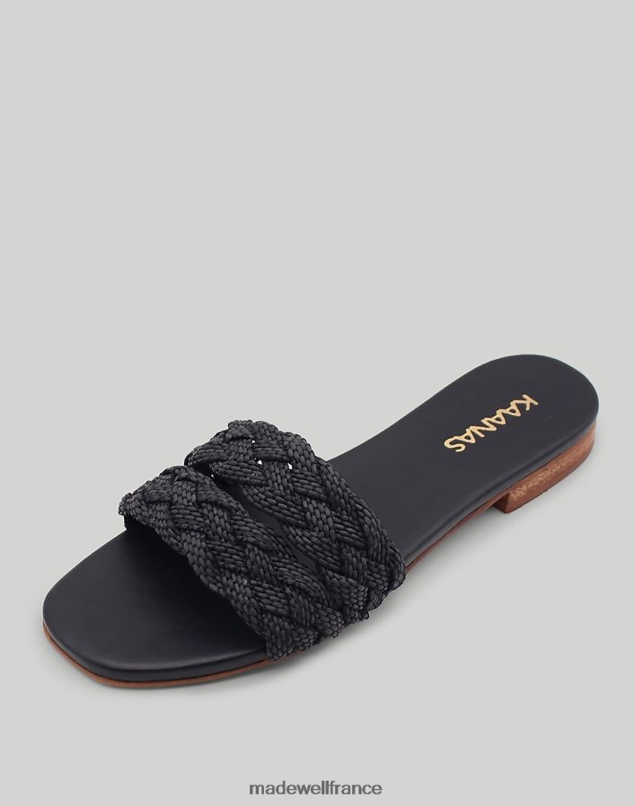 chaussure fr Madewell femmes toboggan double tresse kaanas papagayo noir DX88281722