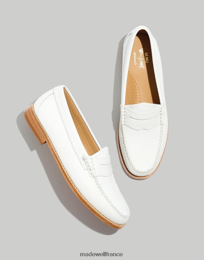 chaussure fr Madewell femmes g.h.bass whitney weejuns mocassins penny veau souple blanc DX88281423