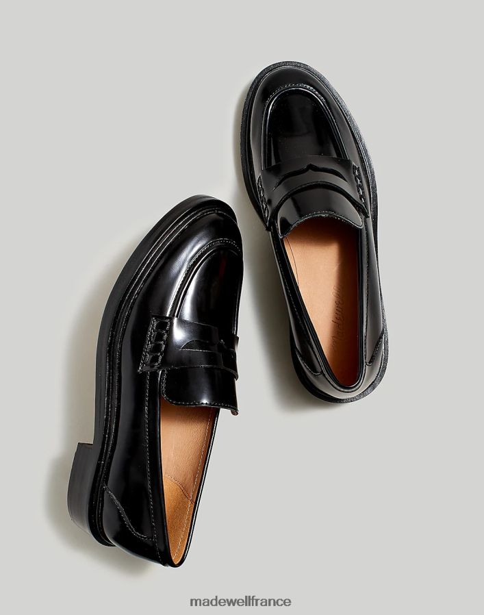 chaussure fr Madewell femmes le mocassin vernon vrai noir DX88282664