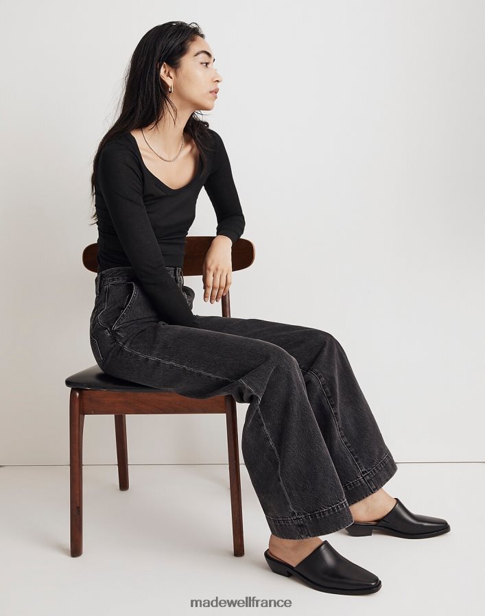 chaussure fr Madewell femmes la mule occidentale de Jesse vrai noir DX88282677