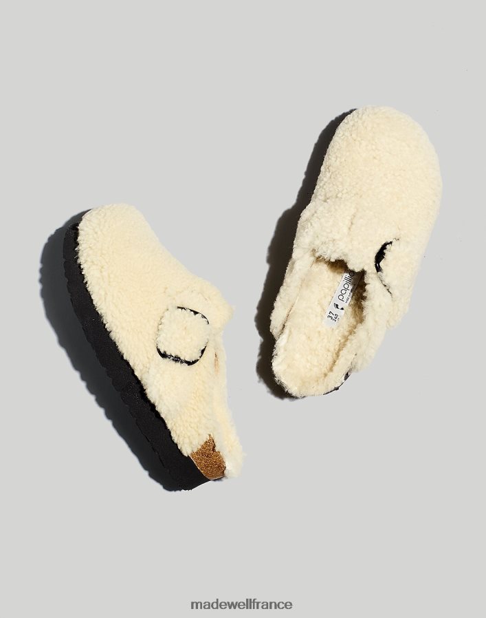 chaussure fr Madewell femmes Birkenstock - Sabots Boston à plateforme en peau de mouton retournée à grande boucle coquille d'oeuf DX88281266