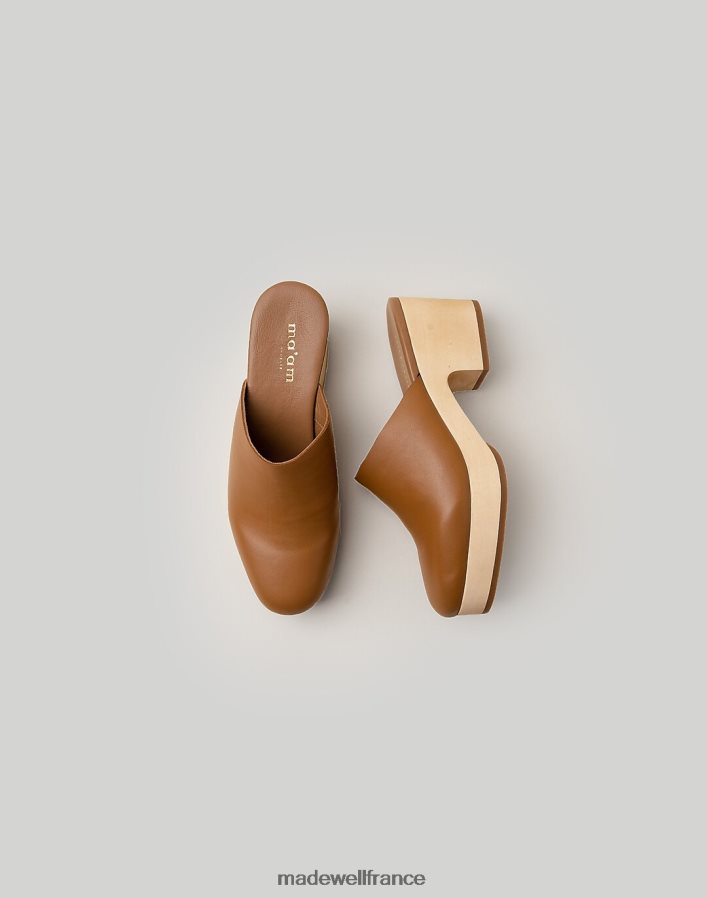 chaussure fr Madewell femmes madame chaussures sabots gloria en cuir chameau DX88281518