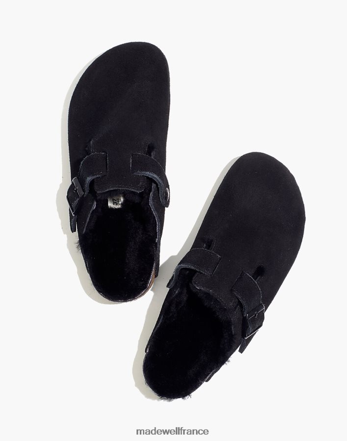 chaussure fr Madewell femmes sabots boston en daim birkenstock noir DX88281260