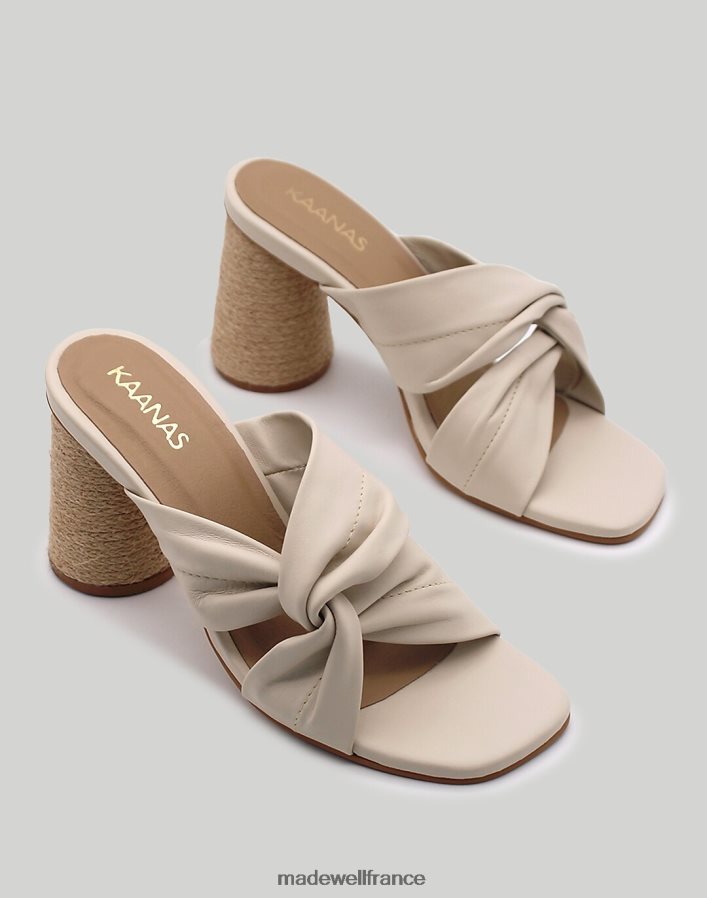 chaussure fr Madewell femmes Kaanas Naranjo talon enroulé en cuir avec yute blanc cassé DX88281709