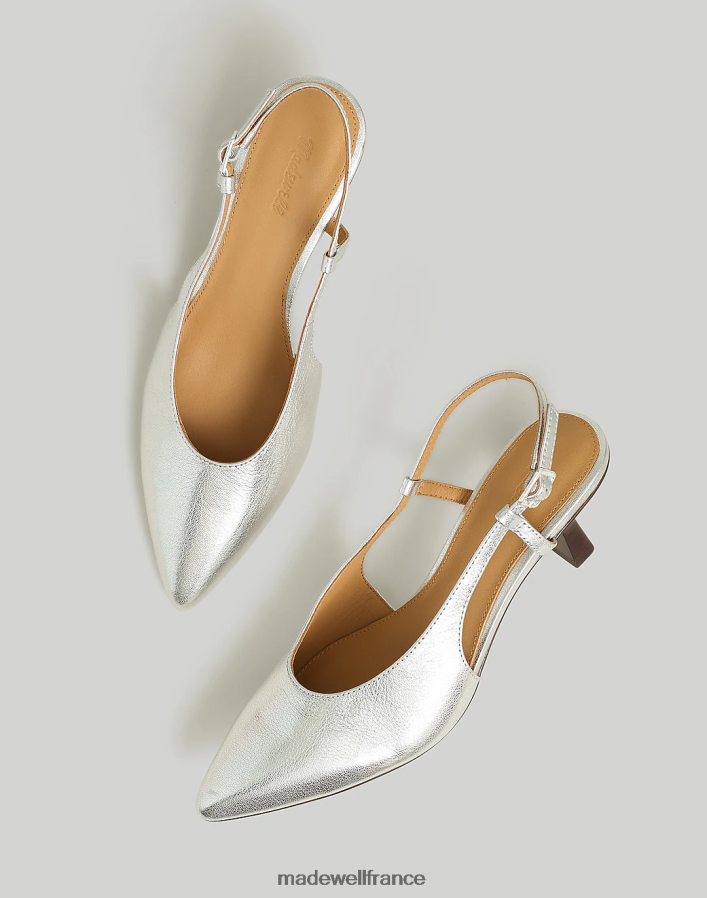 chaussure fr Madewell femmes l'escarpin à bride arrière Debbie argent brillant DX88282694