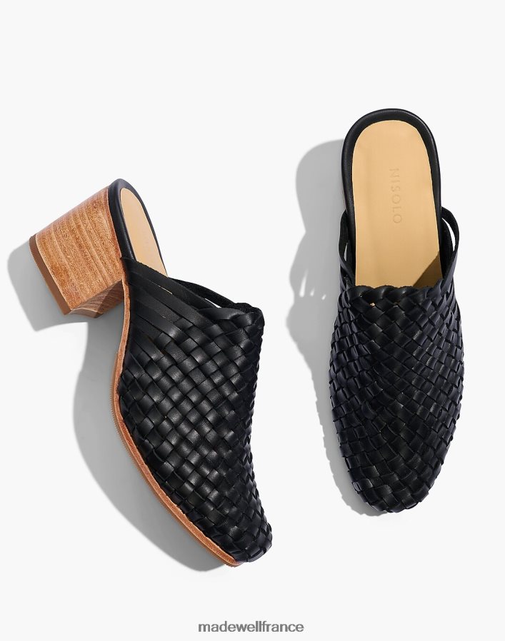 chaussure fr Madewell femmes mules à talons tressées All Day Nisolo noir DX88282044