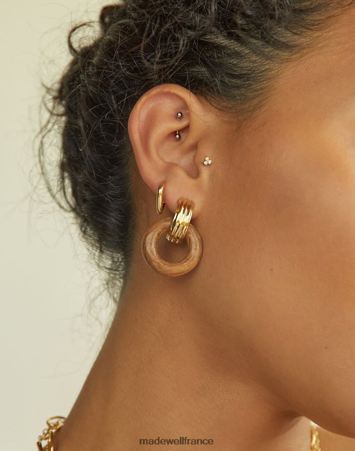 collection fr Madewell femmes cerceau à maillons en bois soko shujaa or DX88282270
