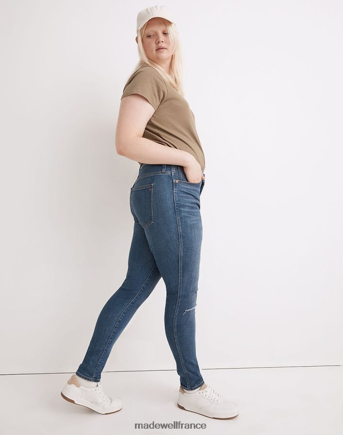 vêtements fr Madewell femmes Jean skinny taille haute 10'' : édition déchiré aux genoux lavage de la porte avant DX88282558
