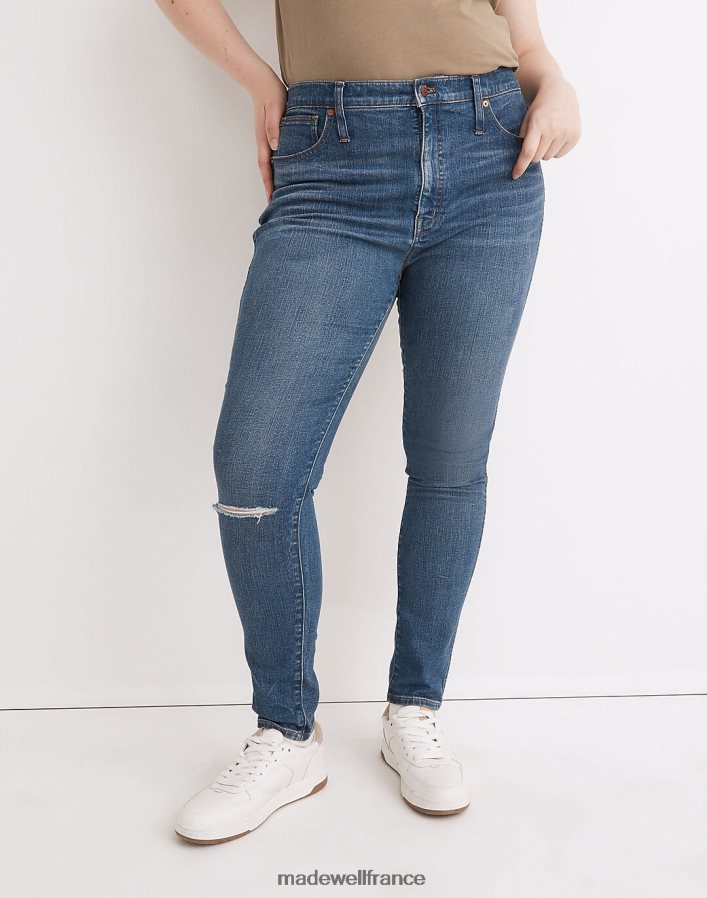vêtements fr Madewell femmes Jean skinny taille haute 10'' : édition déchiré aux genoux lavage de la porte avant DX88282558