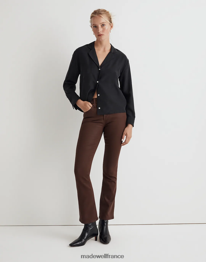 vêtements fr Madewell femmes jean court Kick Out : édition enduite Chocolat chaud DX88281059
