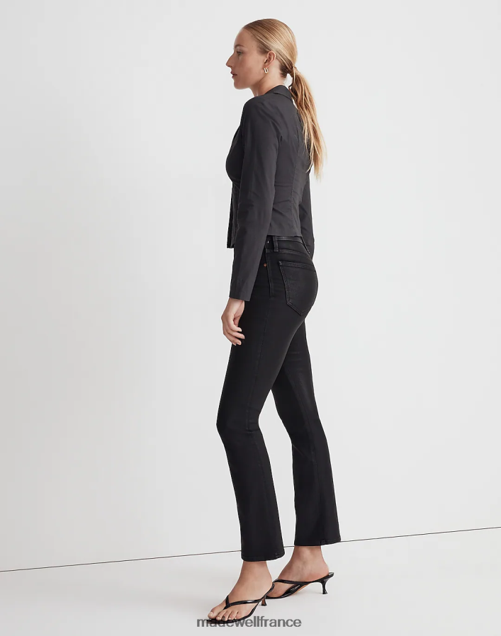 vêtements fr Madewell femmes jean court Kick Out : édition enduite vrai noir DX88281058