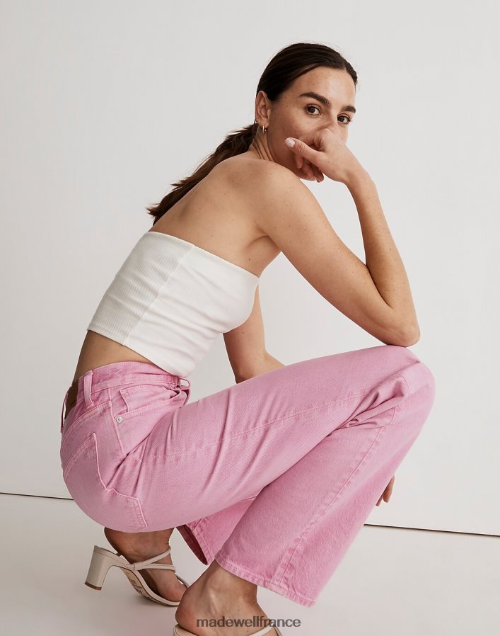 vêtements fr Madewell femmes jean droit baggy : édition teinte en pièce rétro rose DX88281076