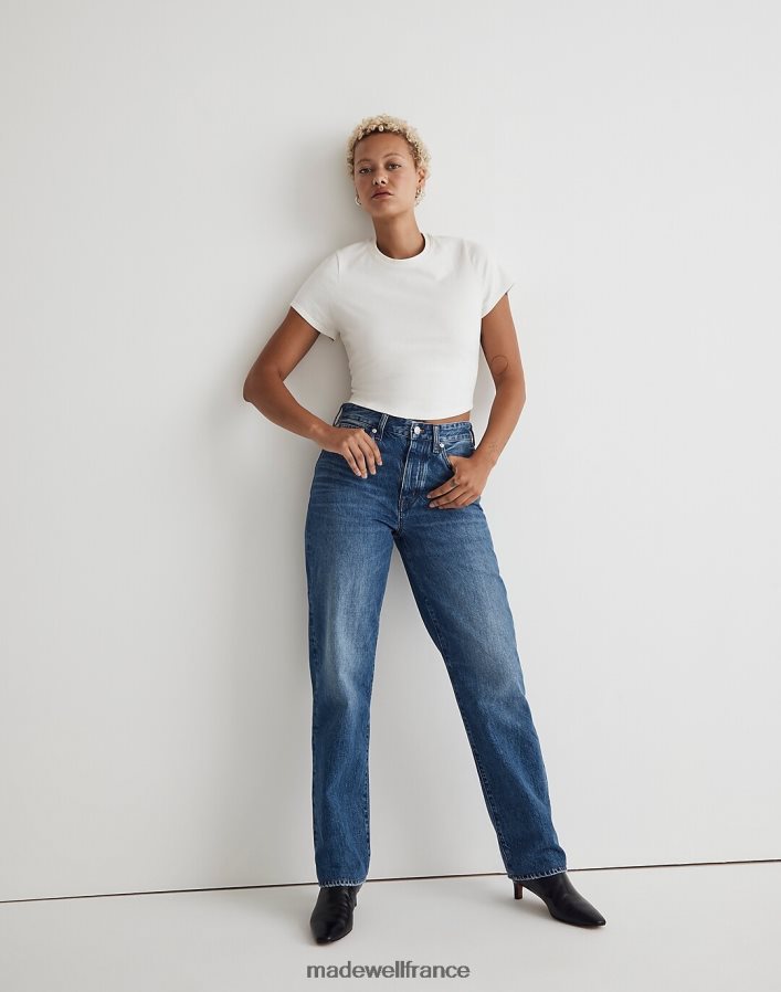 vêtements fr Madewell femmes jean droit coupe basse et courbé lavage de palmine DX88282493