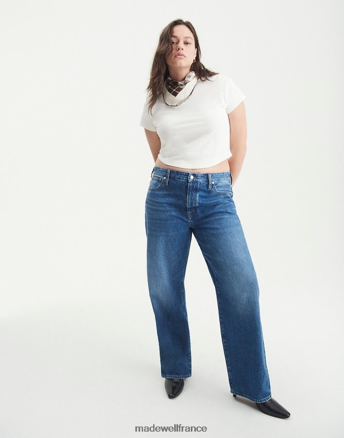 vêtements fr Madewell femmes jean droit coupe basse et courbé lavage de palmine DX88282493