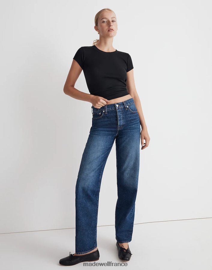 vêtements fr Madewell femmes jean droit taille basse lavage stoughton DX88282491