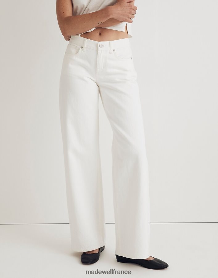 vêtements fr Madewell femmes jean taille basse à jambe très large carrelage blanc DX88282498