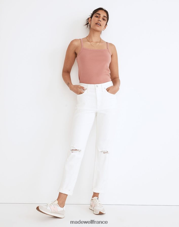 vêtements fr Madewell femmes le boyjean slim taille haute carrelage blanc DX88282560
