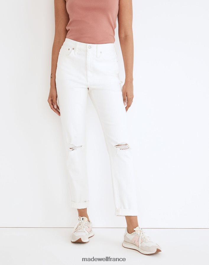 vêtements fr Madewell femmes le boyjean slim taille haute carrelage blanc DX88282560